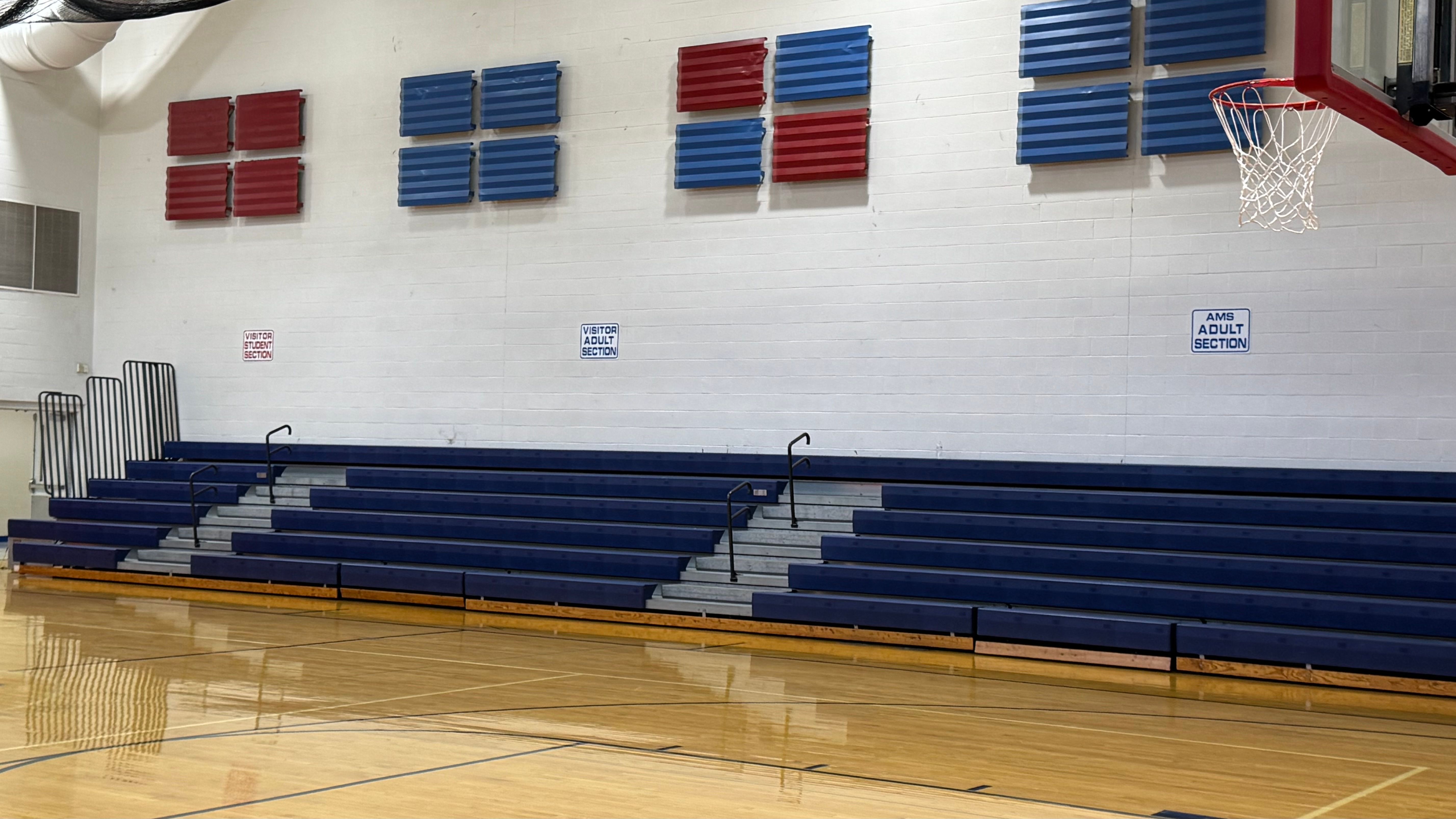 AMS Aux Gym Bleachers From Right Corner